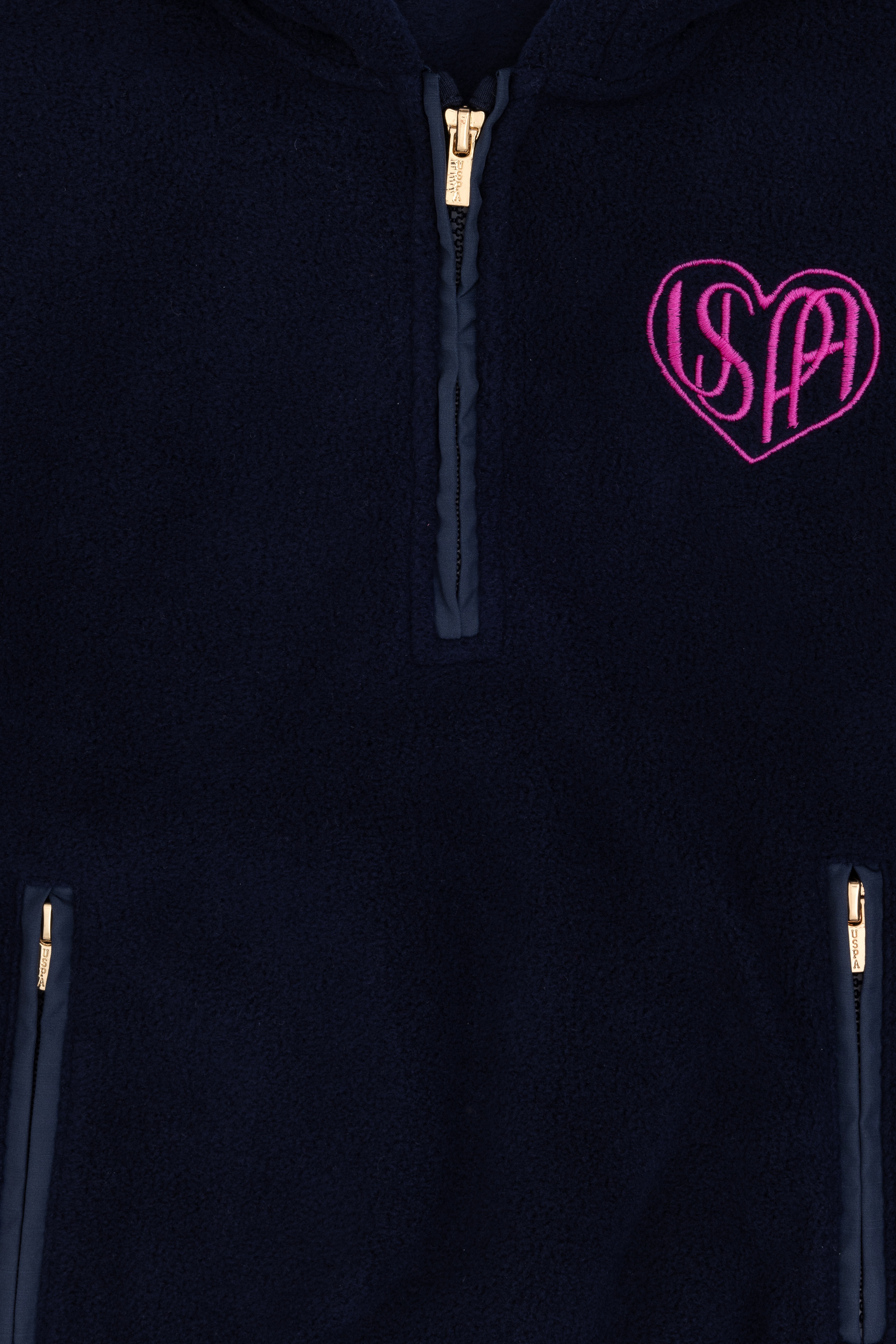 Kız Çocuk Lacivert Yarım Fermuarlı Polar Sweatshirt - Image 5