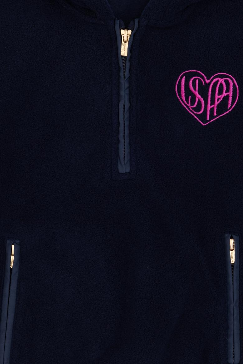 Kız Çocuk Lacivert Yarım Fermuarlı Polar Sweatshirt - 50296287009