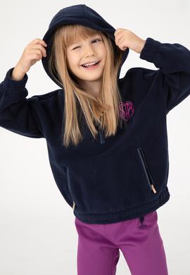 Kız Çocuk Lacivert Yarım Fermuarlı Polar Sweatshirt - 50296287009