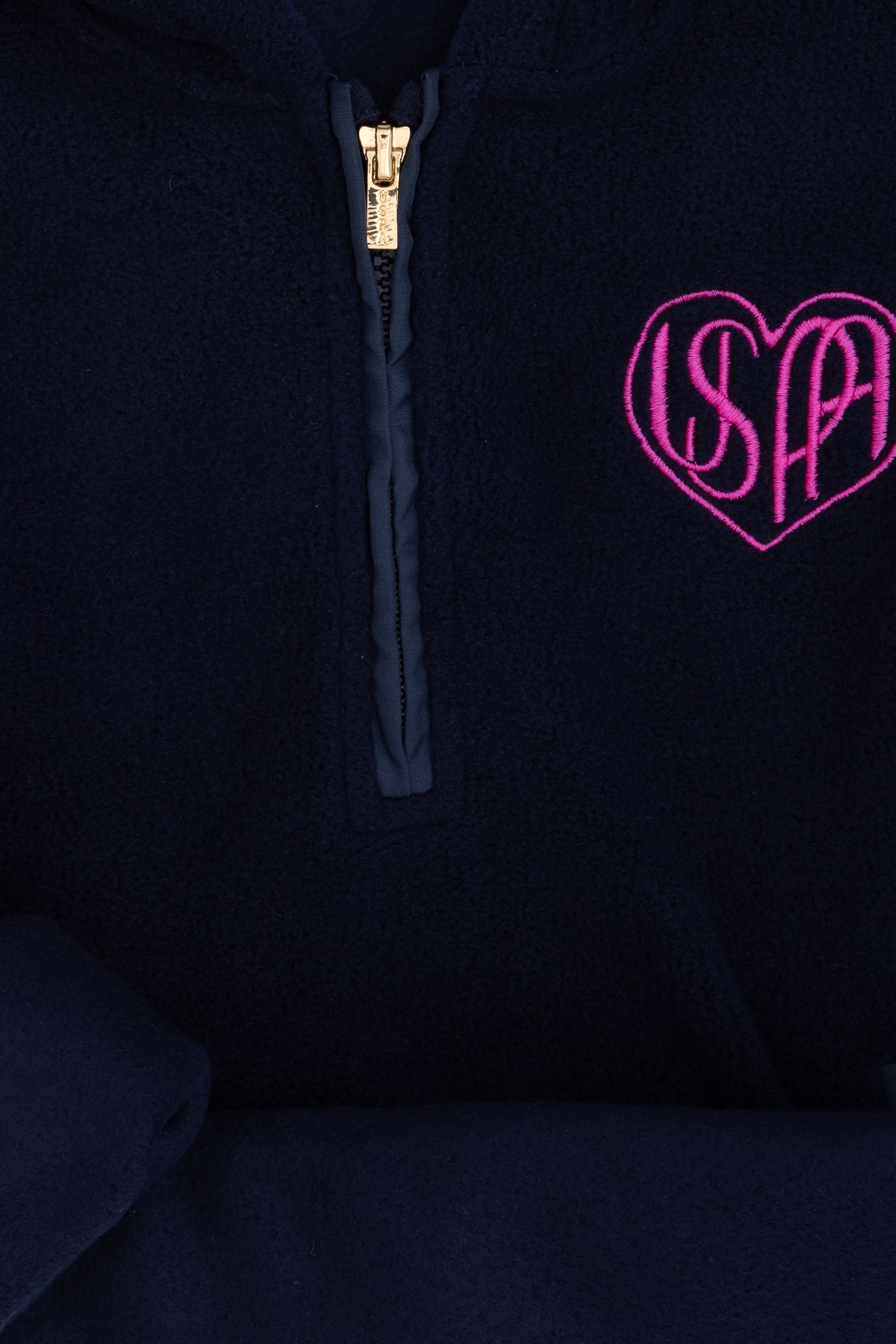 Kız Çocuk Lacivert Yarım Fermuarlı Polar Sweatshirt - Image 6