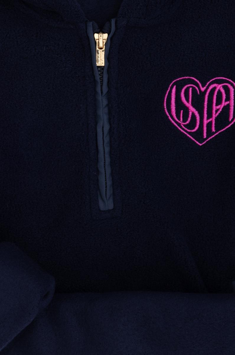 Kız Çocuk Lacivert Yarım Fermuarlı Polar Sweatshirt