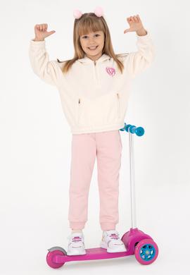 Kız Çocuk Krem Yarım Fermuarlı Polar Sweatshirt - 50296287014