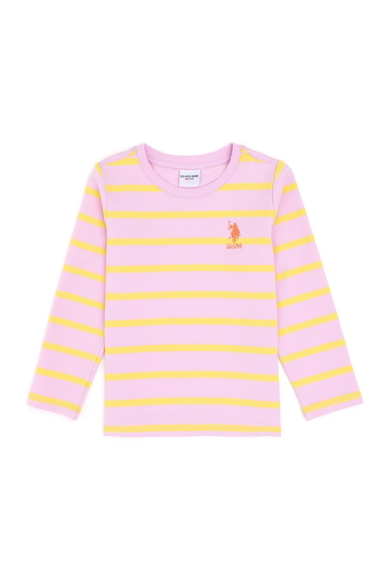 Kız Çocuk Pembe Bisiklet Yaka Sweatshirt - 50296376028