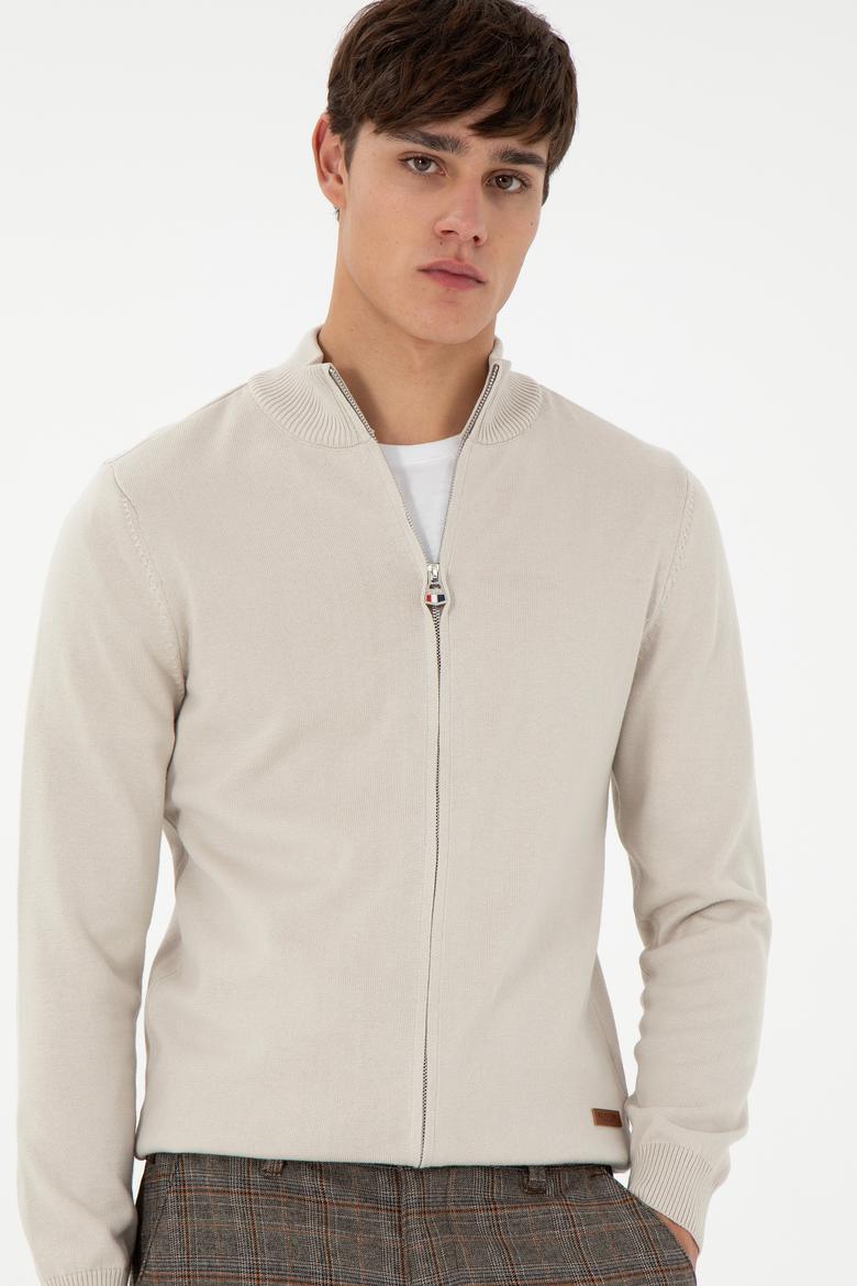 Erkek Taş Basic Triko Hırka - 50298268033