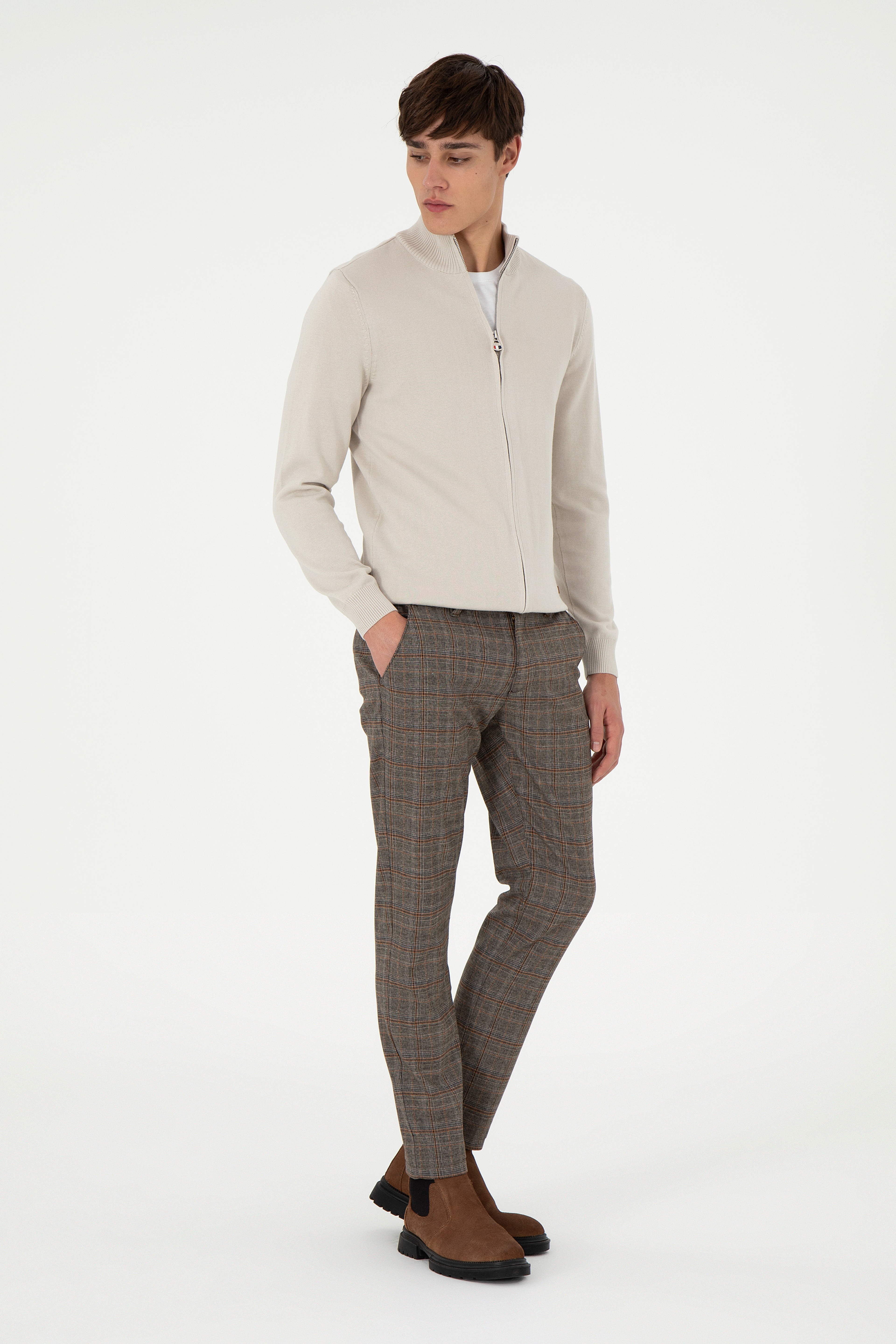 Erkek Taş Basic Triko Hırka - Image 4