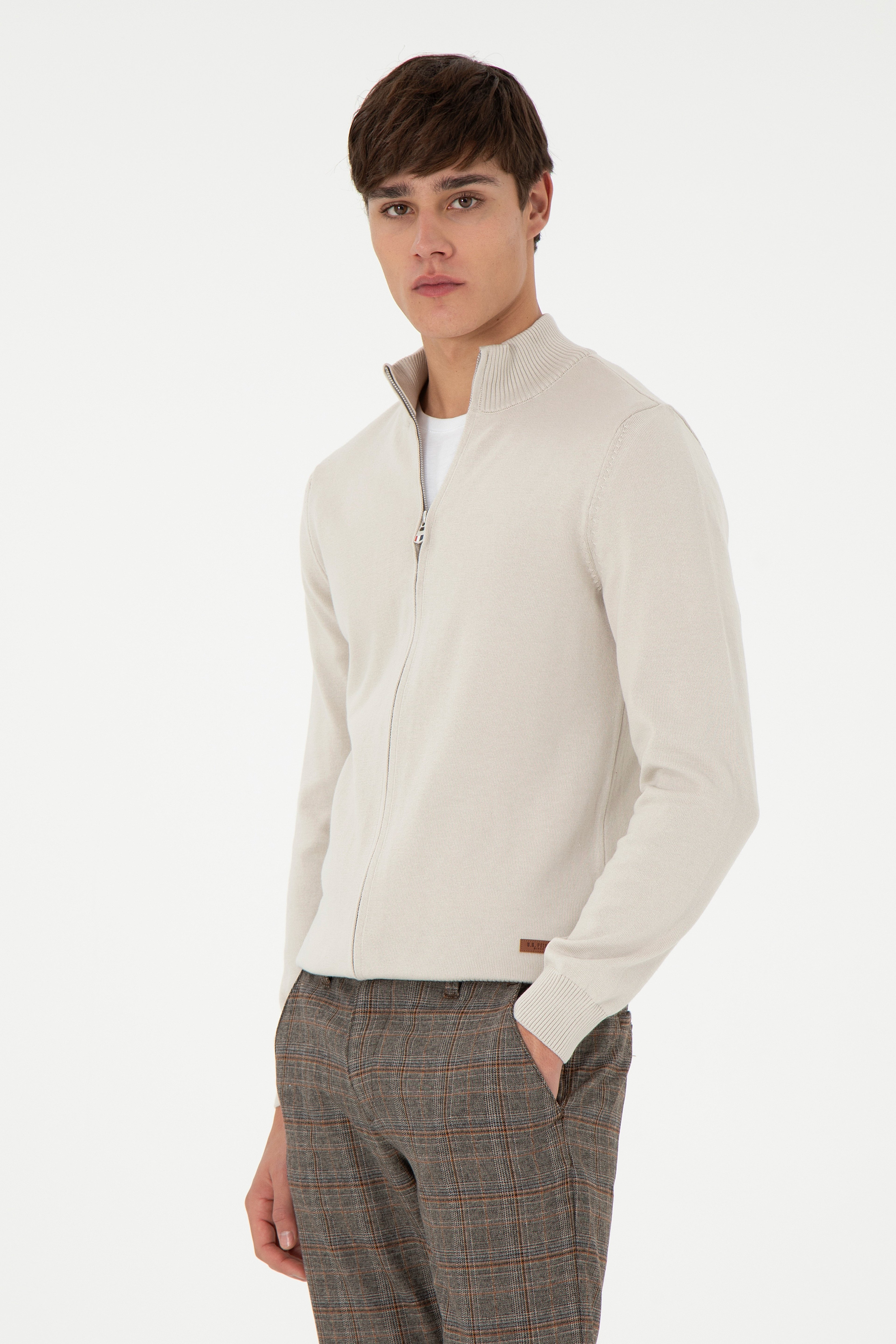 Erkek Taş Basic Triko Hırka - Image 1