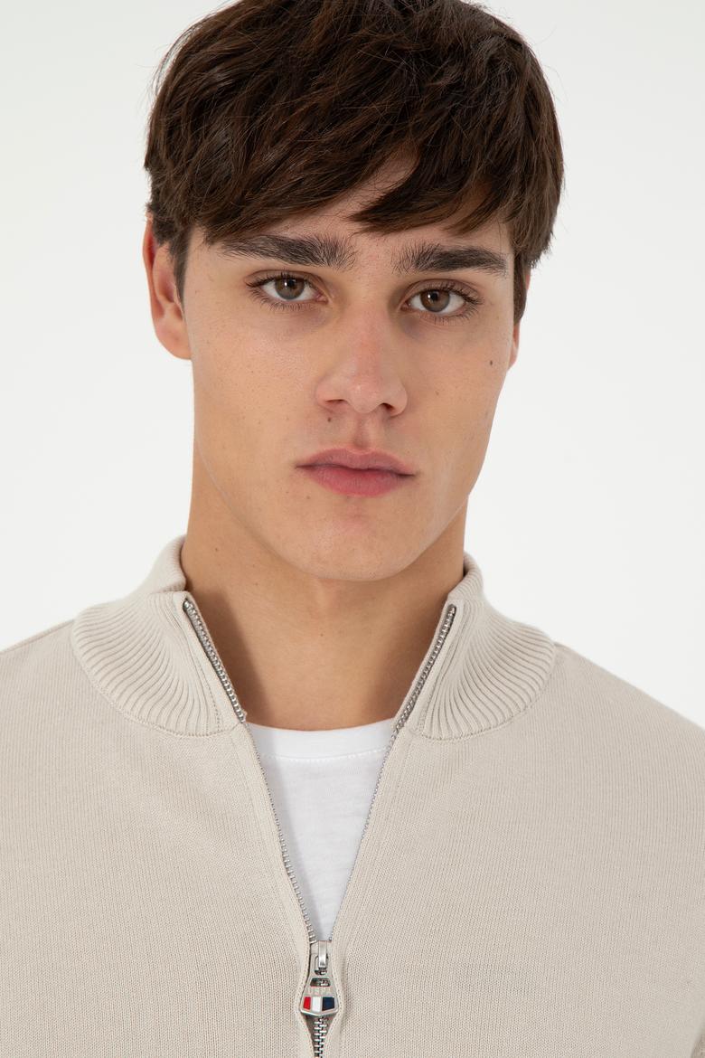 Erkek Taş Basic Triko Hırka - 50298268033