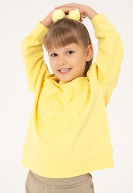 Kız Çocuk Sarı Bisiklet Yaka Sweatshirt - 50296378052