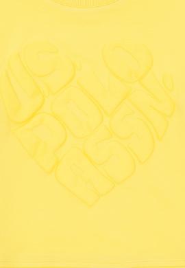 Kız Çocuk Sarı Bisiklet Yaka Sweatshirt - 50296378052