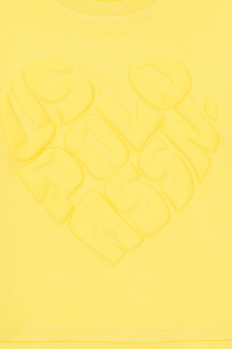 Kız Çocuk Sarı Bisiklet Yaka Sweatshirt - 50296378052