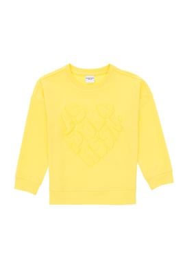 Kız Çocuk Sarı Bisiklet Yaka Sweatshirt - 50296378052