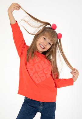 Kız Çocuk Nar Çiçeği Bisiklet Yaka Sweatshirt - 50296378030