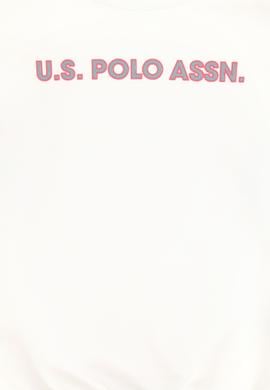 Kız Çocuk Ekru Bisiklet Yaka Şardonlu Sweatshirt - 50296369028