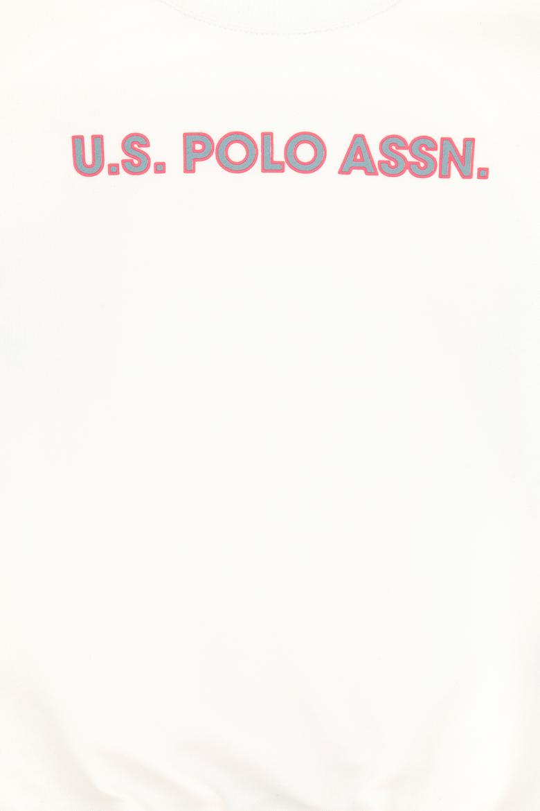 Kız Çocuk Ekru Bisiklet Yaka Şardonlu Sweatshirt - 50296369028