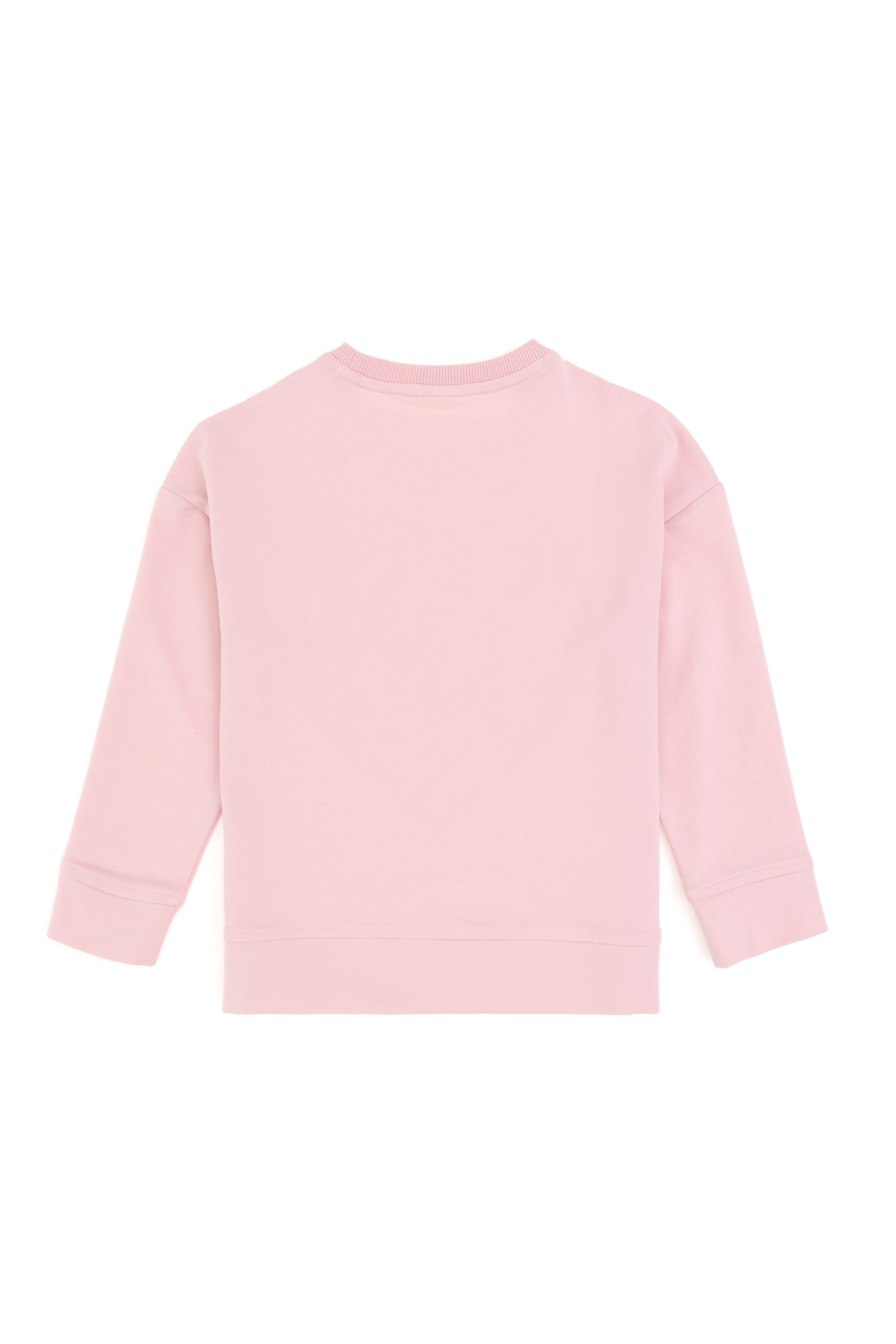 Kız Çocuk Pembe Bisiklet Yaka Sweatshirt