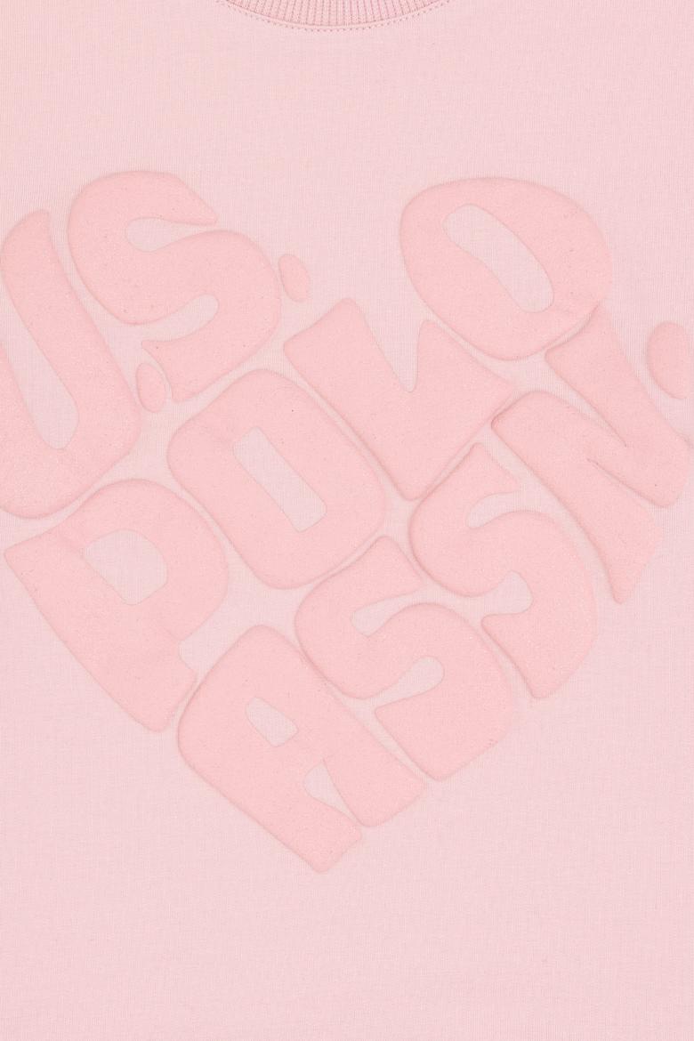 Kız Çocuk Pembe Bisiklet Yaka Sweatshirt - 50296378041