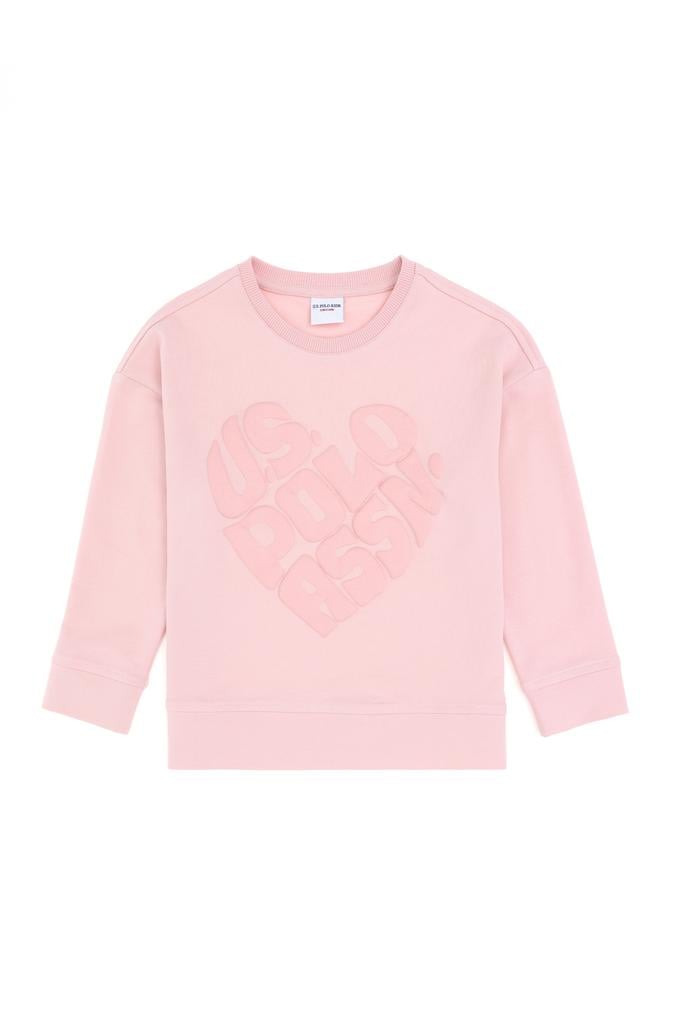 Kız Çocuk Pembe Bisiklet Yaka Sweatshirt