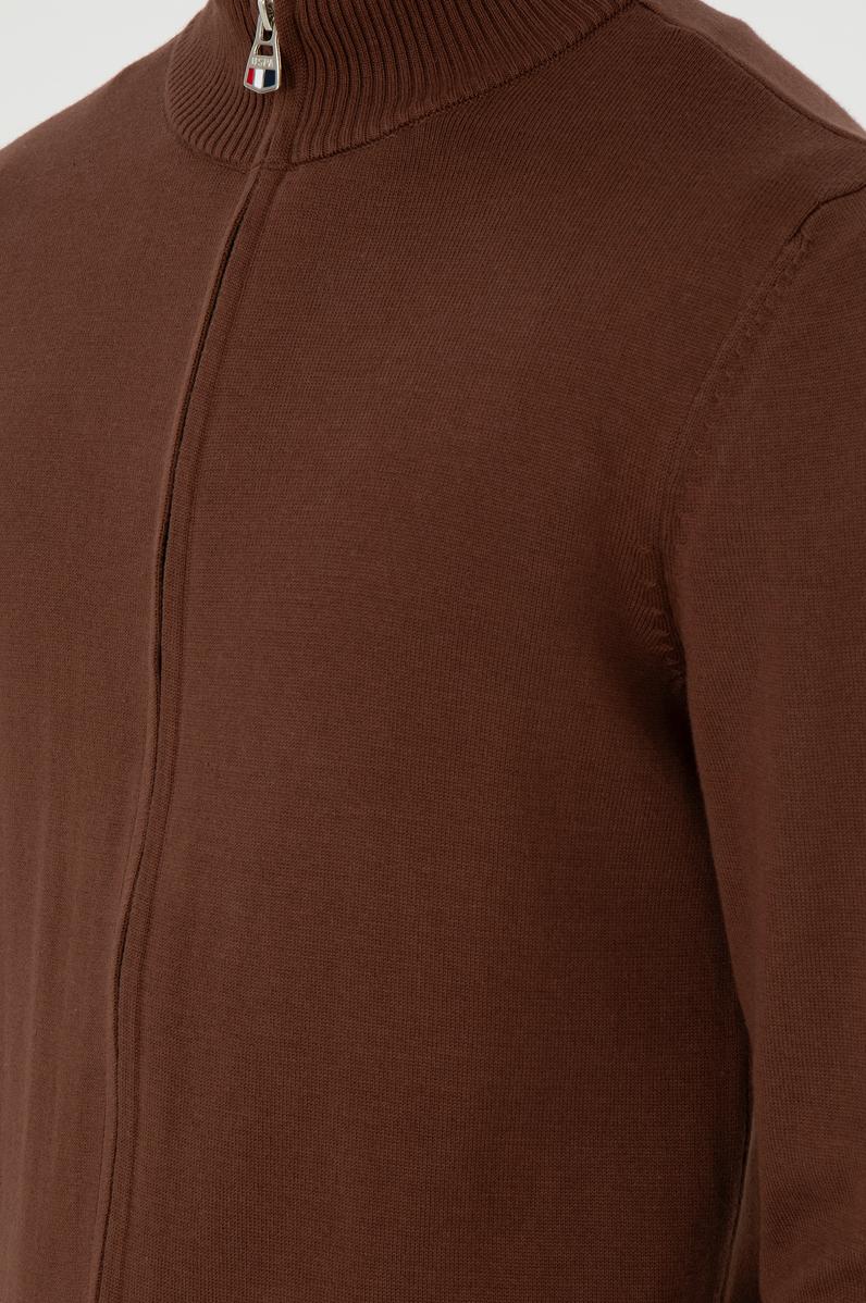 Erkek Kahverengi Basic Triko Hırka