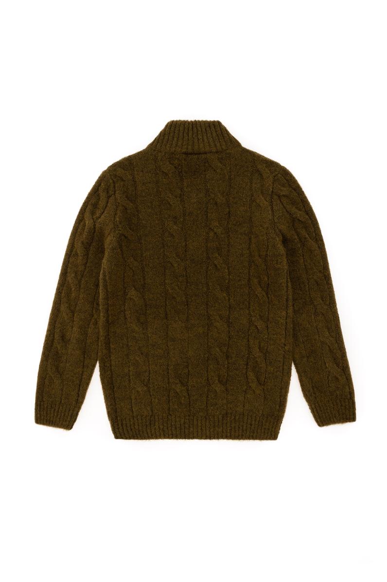 Erkek Çocuk Yarım Fermuarlı Haki Kazak