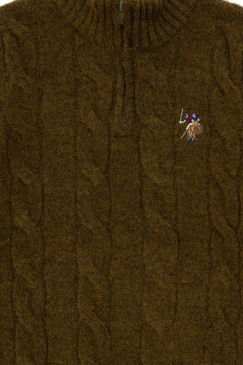 Erkek Çocuk Yarım Fermuarlı Haki Kazak - 50297422058