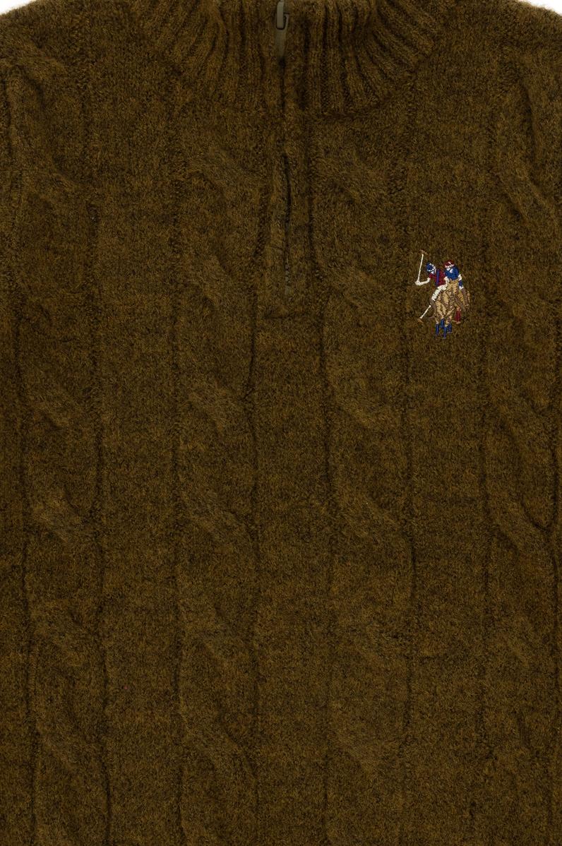 Erkek Çocuk Yarım Fermuarlı Haki Kazak