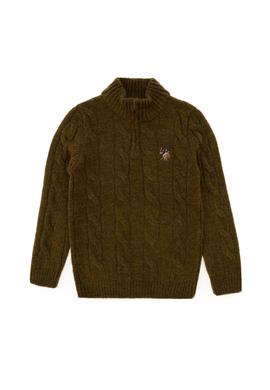 Erkek Çocuk Yarım Fermuarlı Haki Kazak - 50297422058