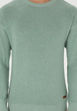 Erkek Regular Fit Bisiklet Yaka Yeşil Melanj Basic Kazak - 50298267042