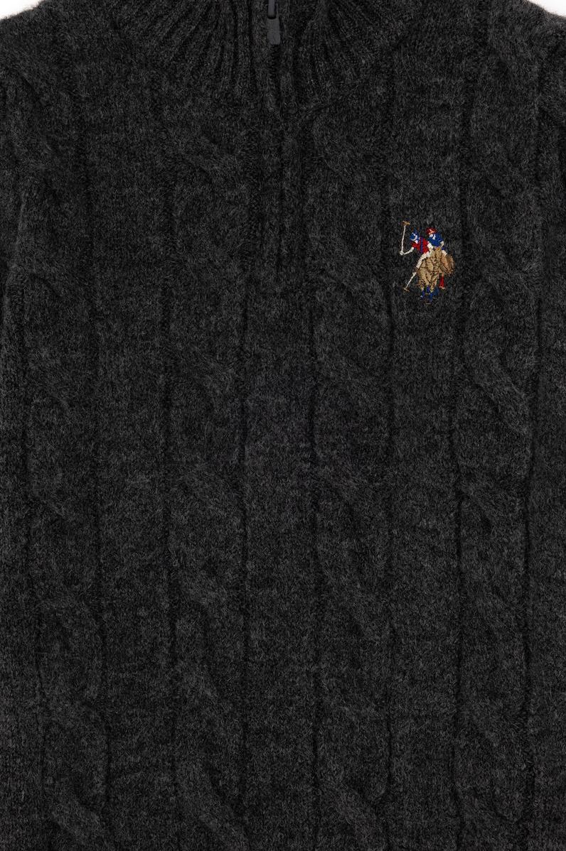 Erkek Çocuk Yarım Fermuarlı Antrasit Melanj Kazak