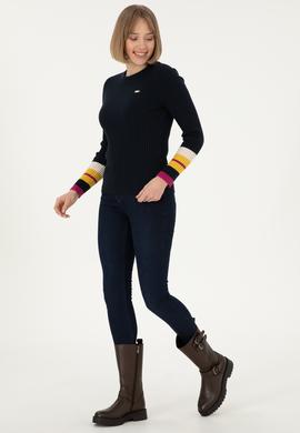 Kadın Lacivert Bisiklet Yaka Kazak - 50297099007