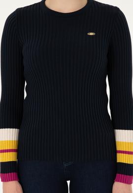 Kadın Lacivert Bisiklet Yaka Kazak - 50297099007