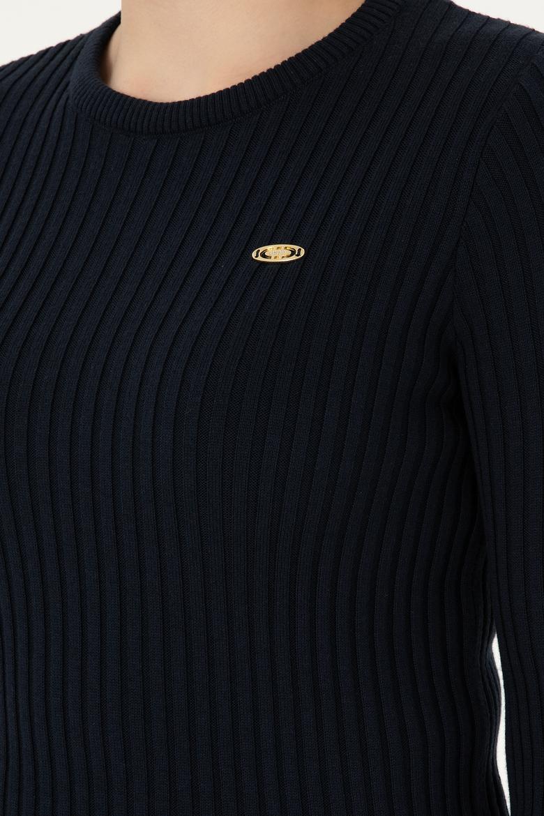 Kadın Lacivert Bisiklet Yaka Kazak - 50297099007