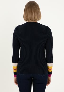 Kadın Lacivert Bisiklet Yaka Kazak - 50297099007