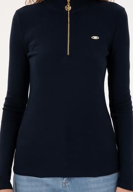 Kadın Lacivert Fermuarlı Sweatshirt - 50299040024