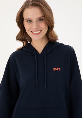 Kadın Lacivert Kapüşonlu Basic  Sweatshirt - 50297324021