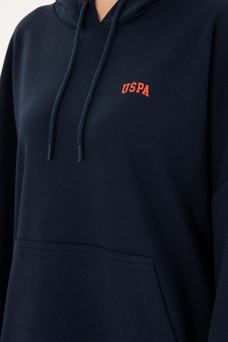 Kadın Lacivert Kapüşonlu Basic  Sweatshirt - 50297324021