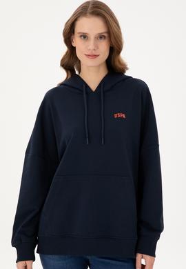 Kadın Lacivert Kapüşonlu Basic  Sweatshirt - 50297324021