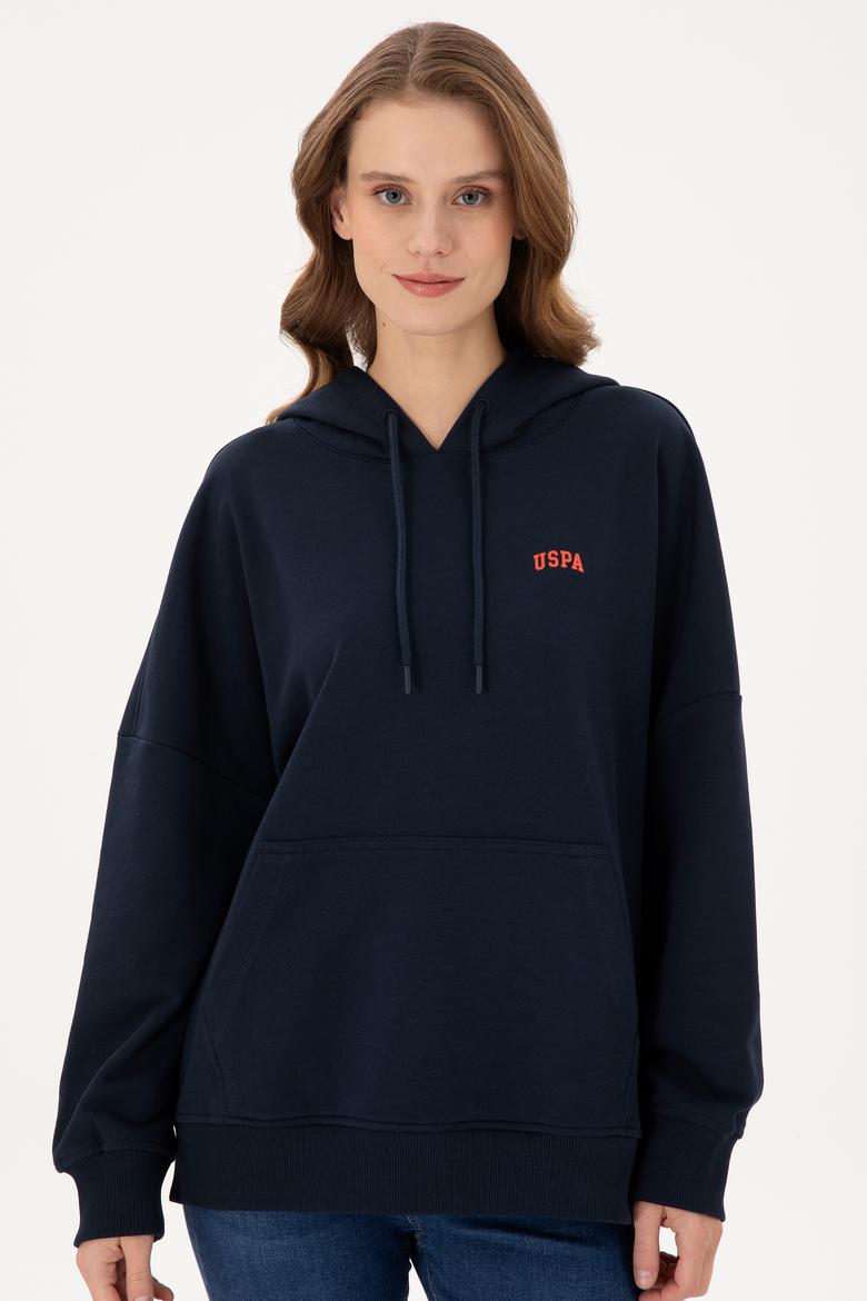 Kadın Lacivert Kapüşonlu Basic  Sweatshirt - 50297324021