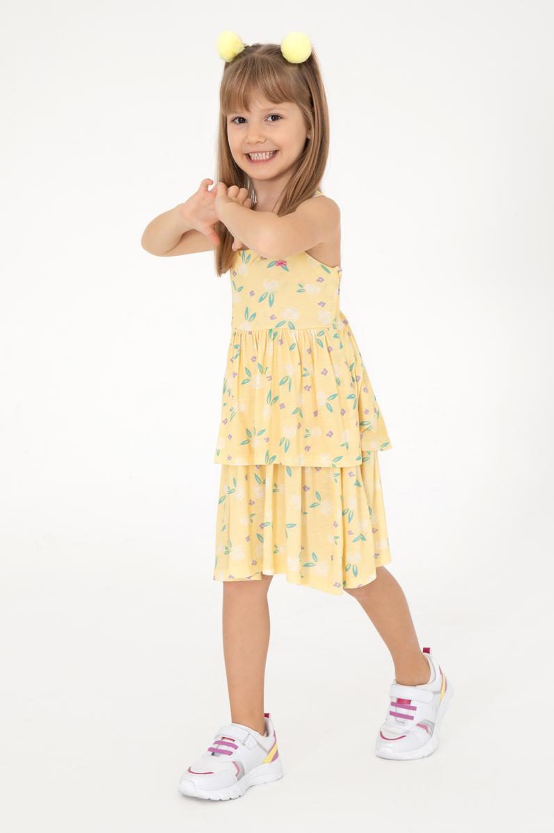 Kız Çocuk Sarı Örme Elbise