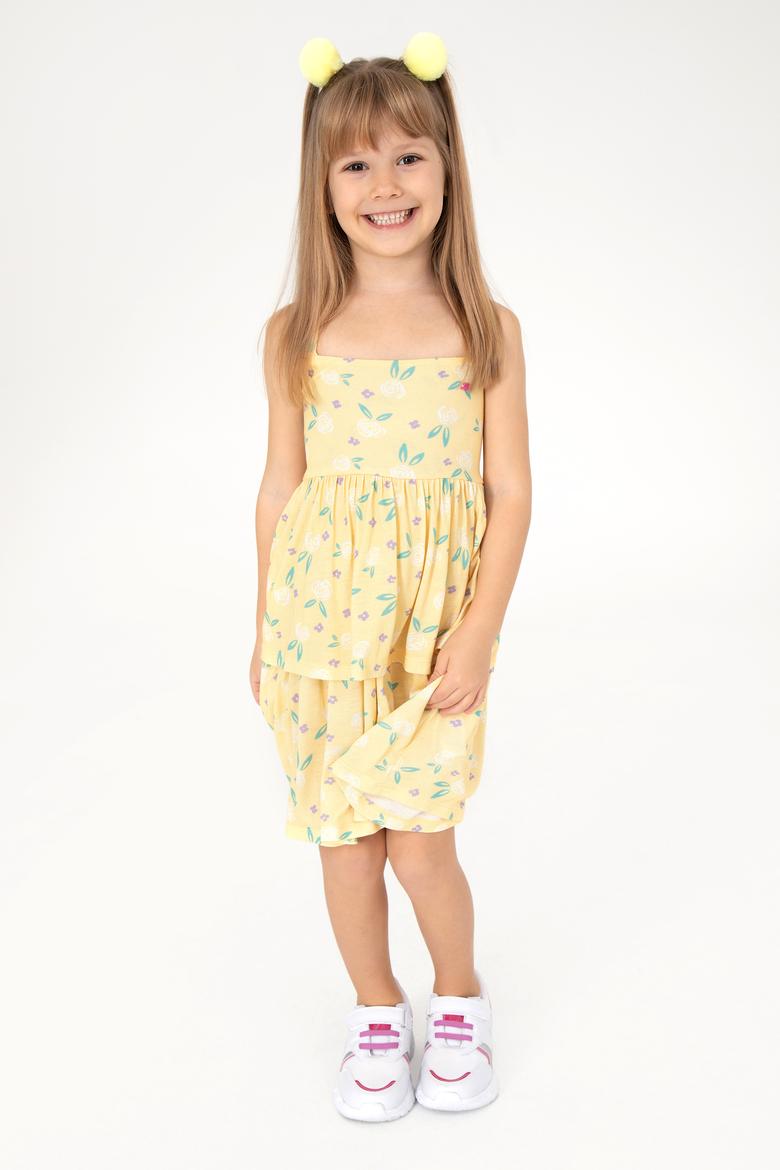 Kız Çocuk Sarı Örme Elbise