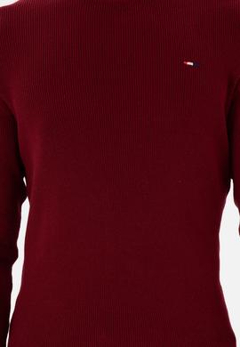 Erkek Slim Fit Bisiklet Yaka Bordo Basic Kazak - 50298282008