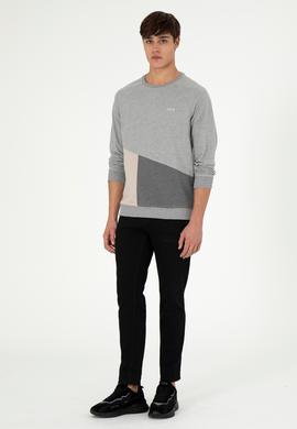 Erkek Gri Melanj Sweatshirt - 50293405059