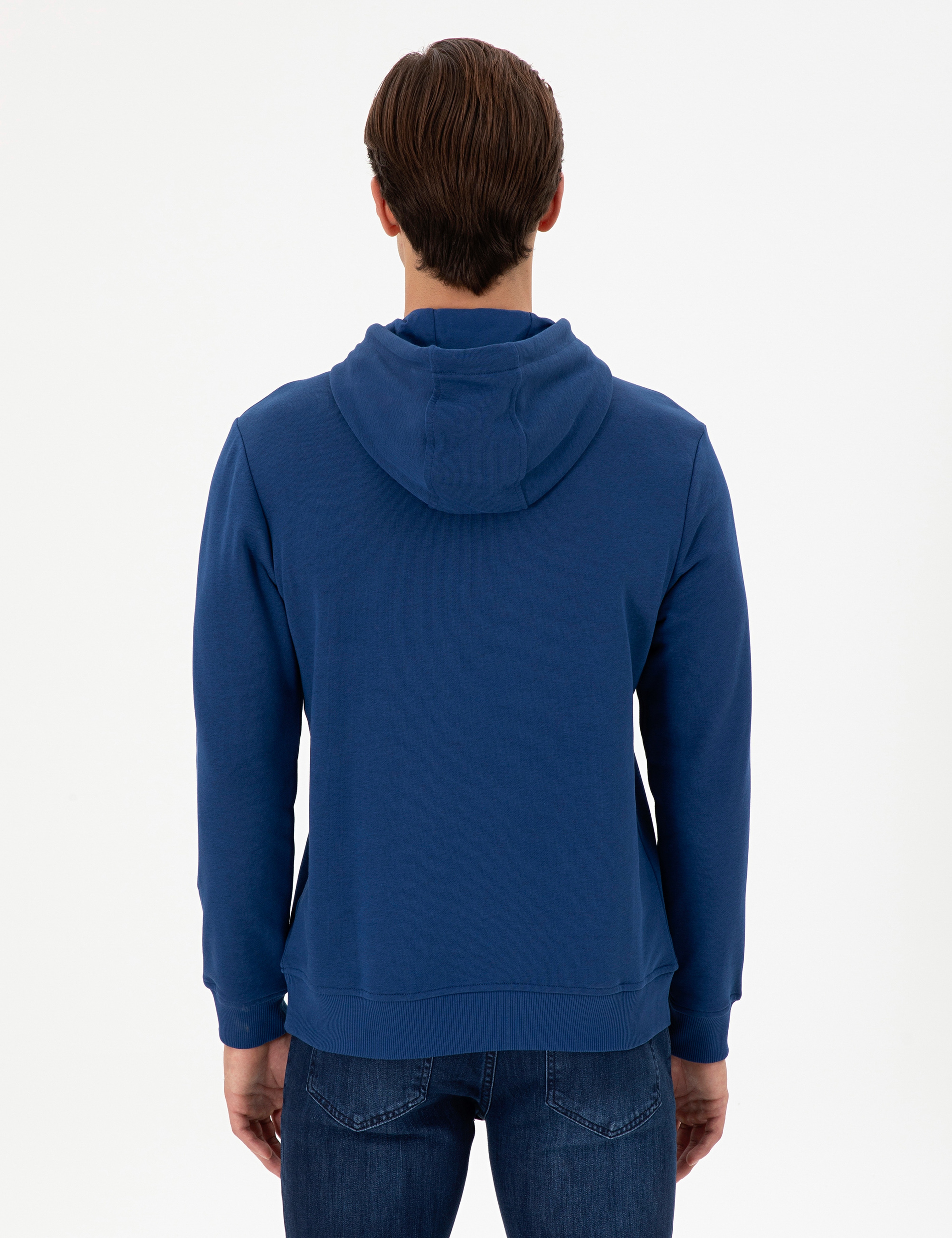Erkek İndigo Sweatshirt - Image 5