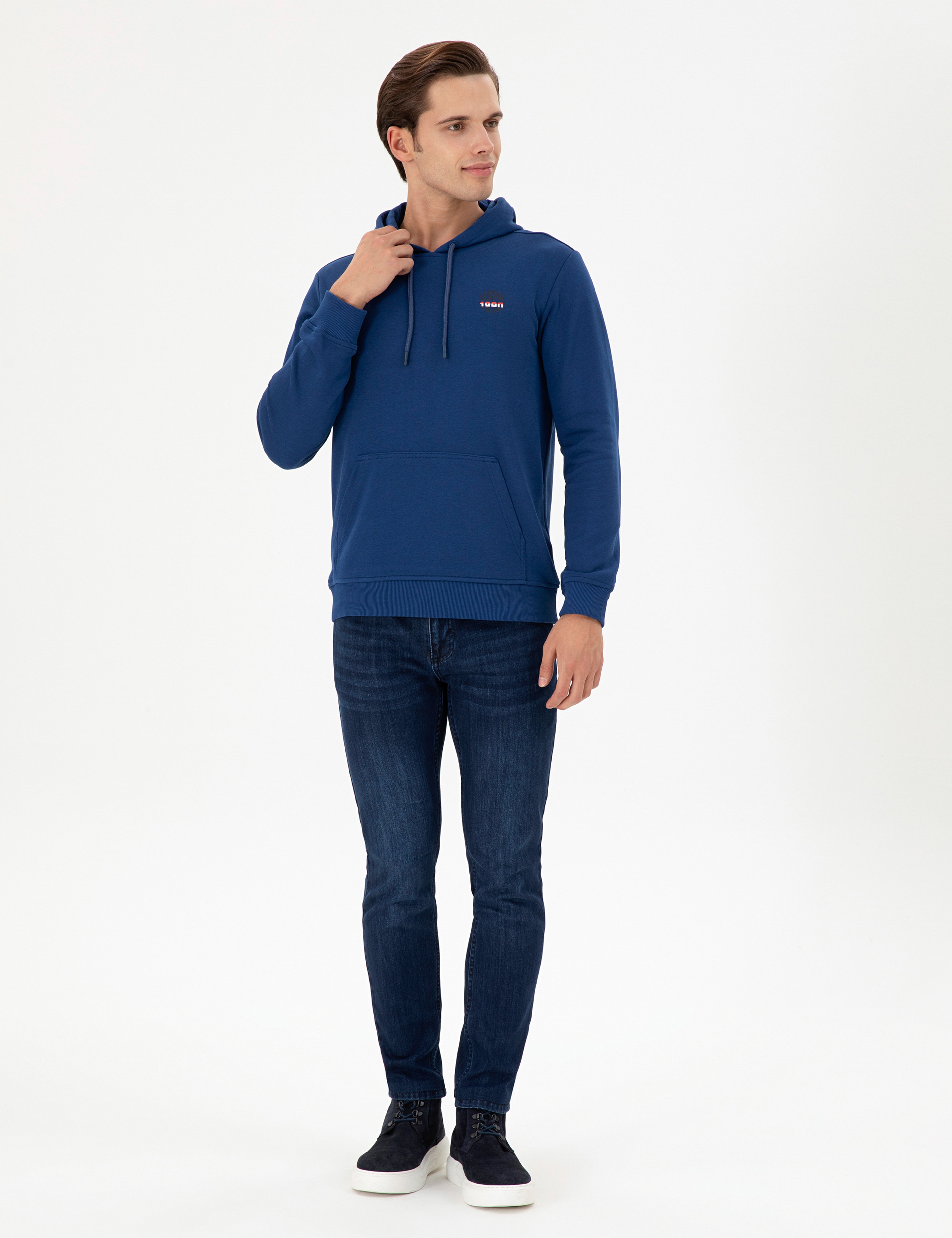 Erkek İndigo Sweatshirt - Image 4