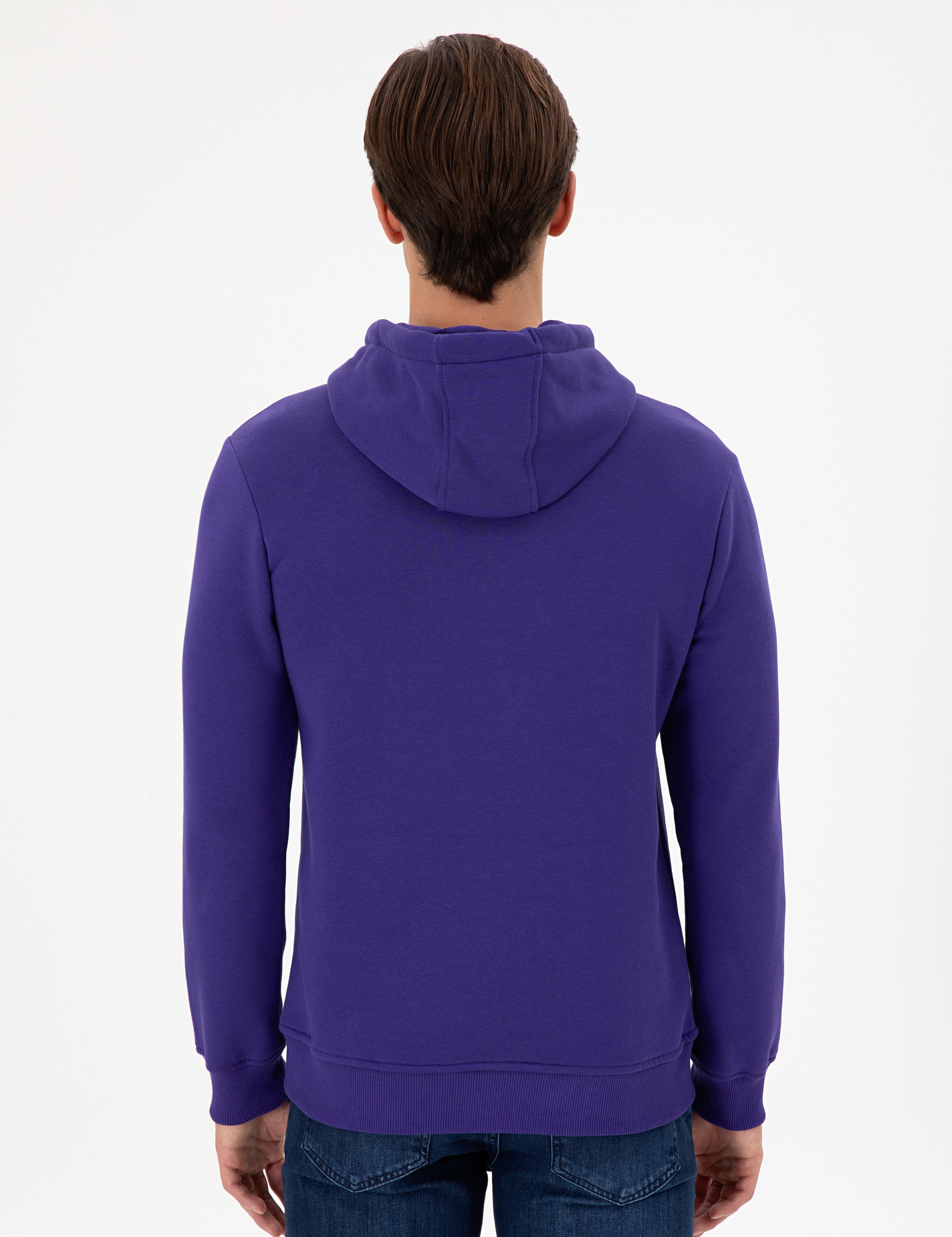 Erkek Mor Sweatshirt - Image 5