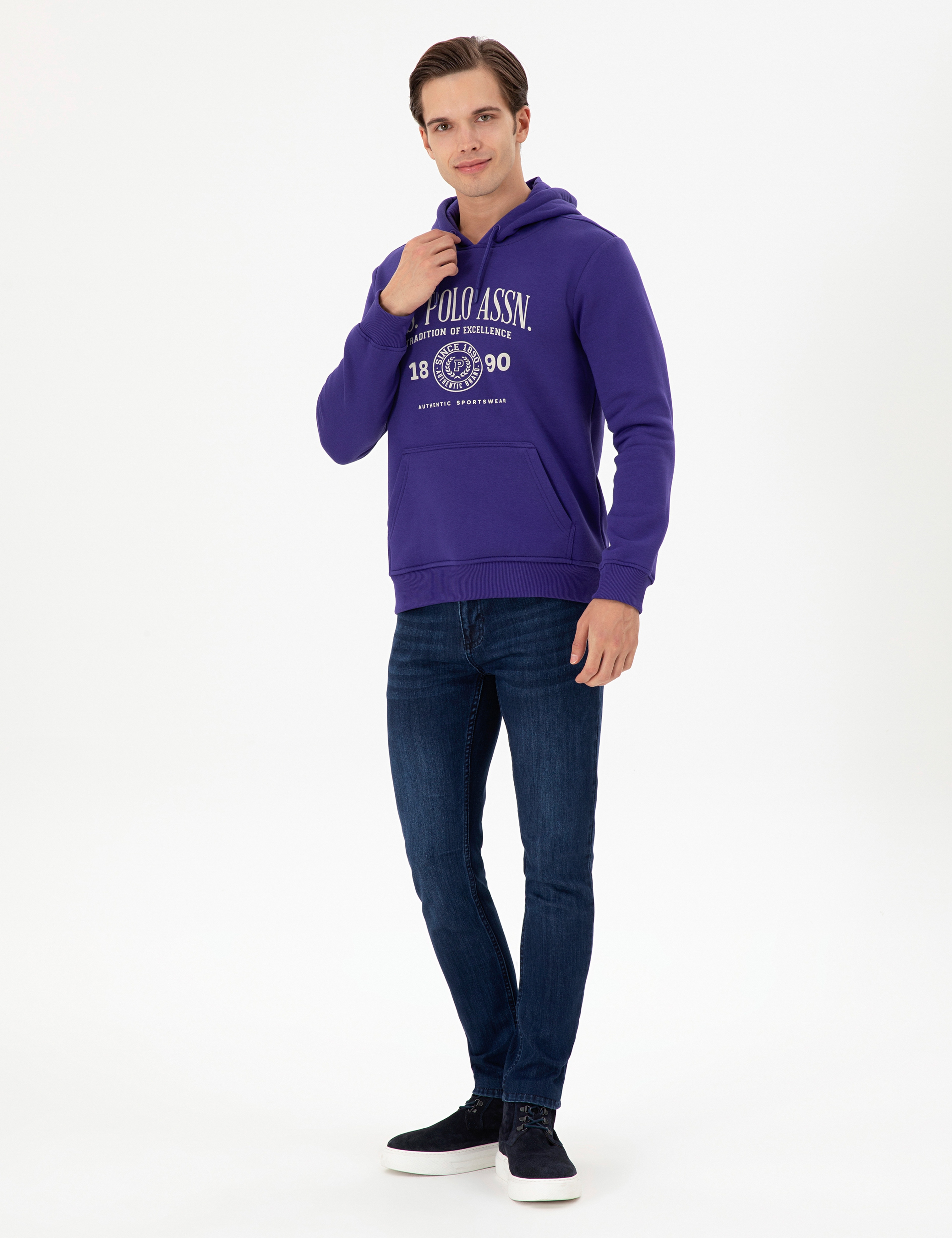 Erkek Mor Sweatshirt - Image 4