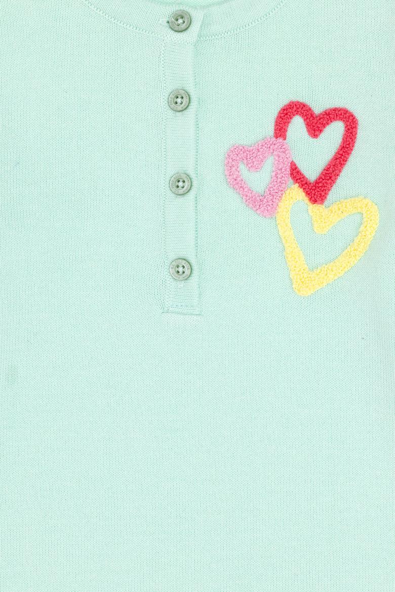 Kız Çocuk Su Yeşili Bisiklet Yaka Triko Elbise - 50297180020