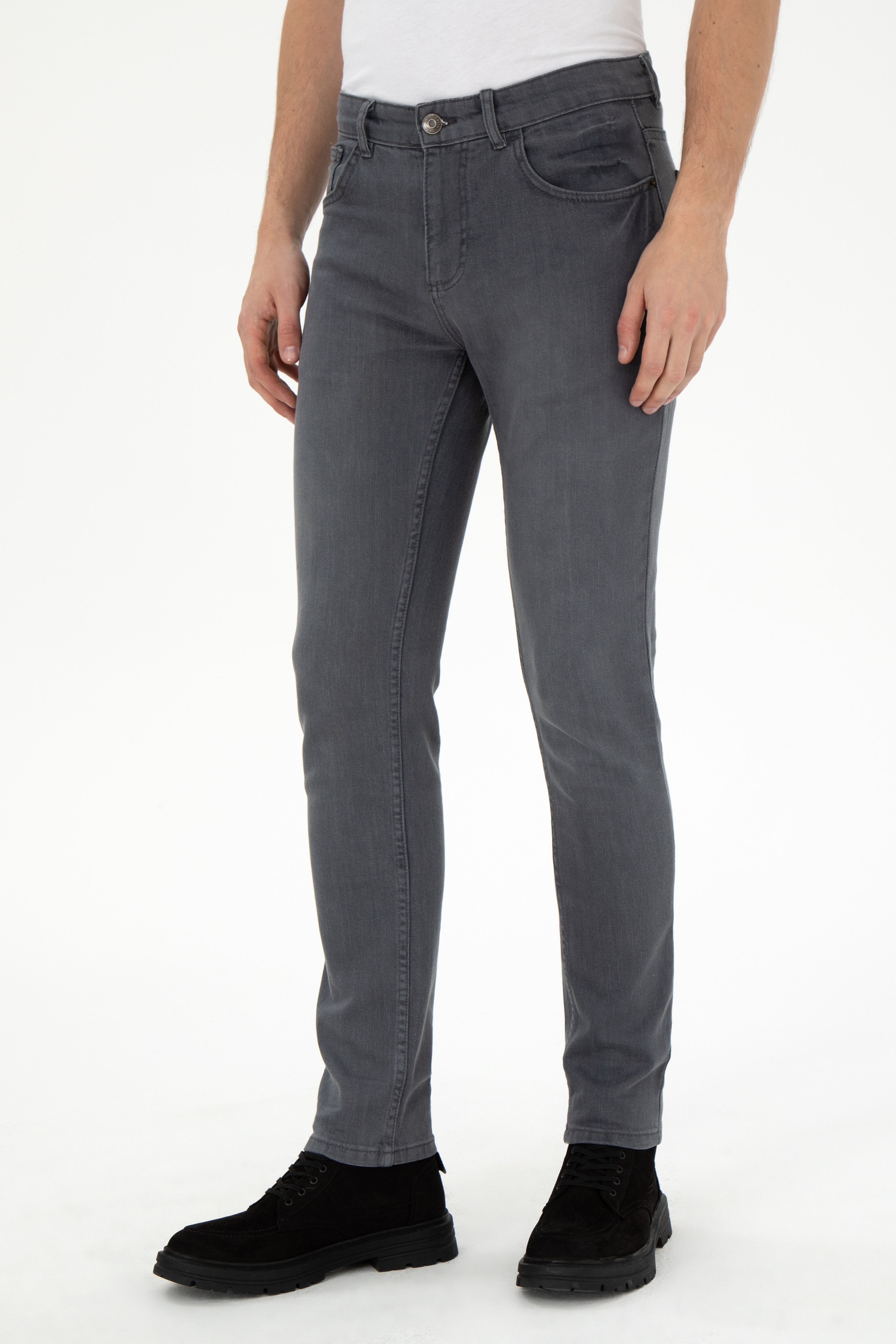 Erkek Gri Jean Pantolon - Image 2