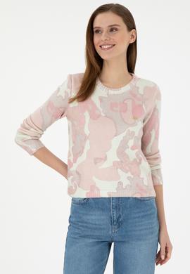 Kadın Somon Bisiklet Yaka Kazak - 50293091042