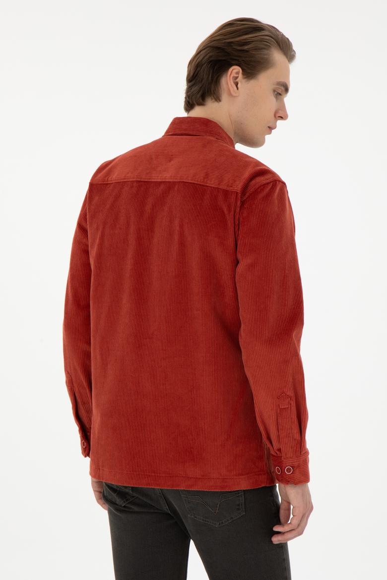 Erkek Kiremit Uzun Kollu Gömlek - 50291397007