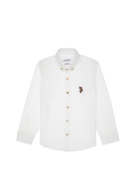 Erkek Çocuk Beyaz Uzun Kollu Basic Gömlek - 50295663017